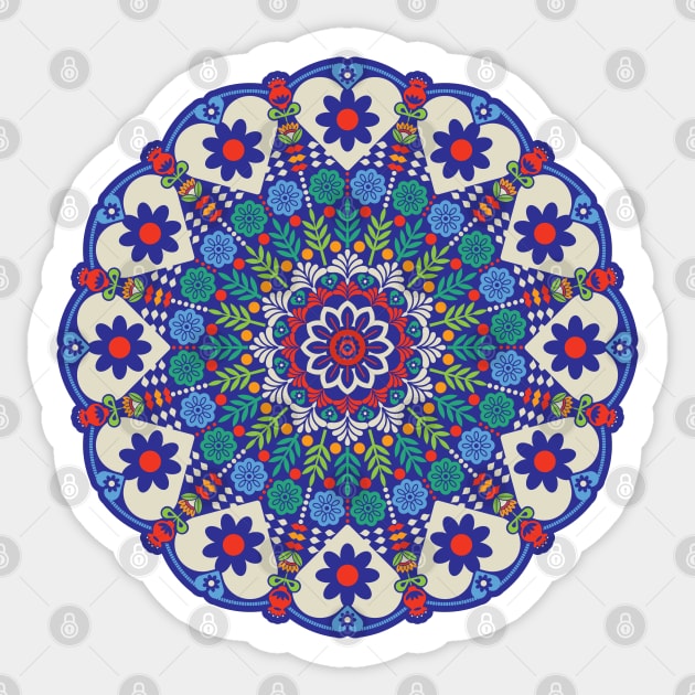 Colorful Hearts & Flowers Mandala Sticker by wickedpretty